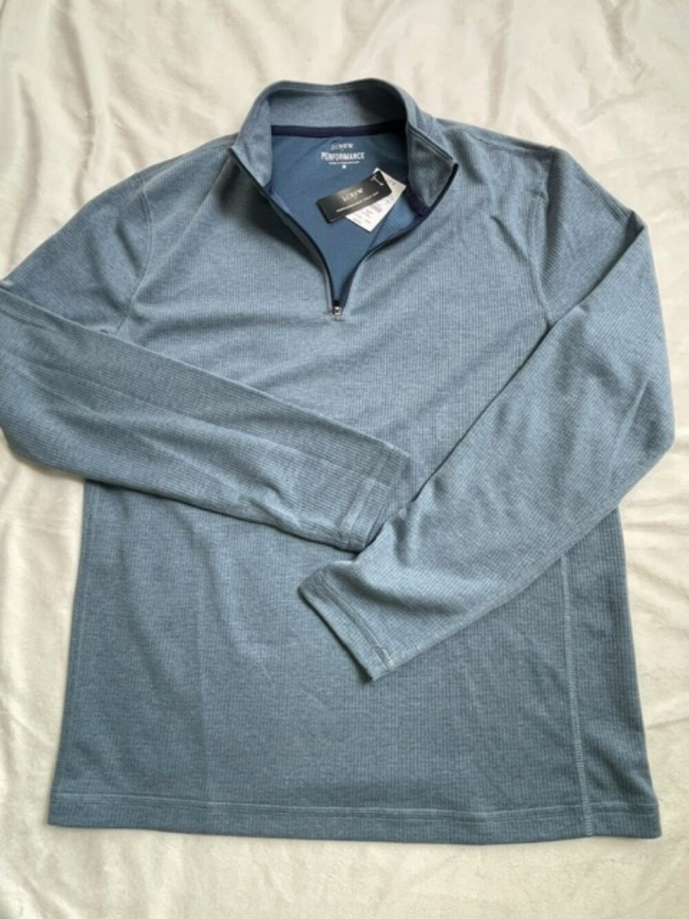 J.Crew Men's Performance Half-Zip Pullover Sweatshirt, Blue, Size S